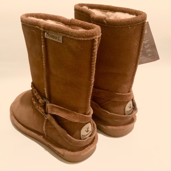 Bearpaw Adele Hickory Braided Brown Tan Suede Wool Lined Snow Winter Boots 6 - Picture 6 of 6